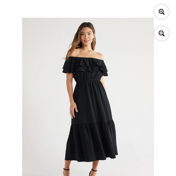 Sofia by Sofia Vergara Black Ruffle Midi Dress - Picture 2 of 6